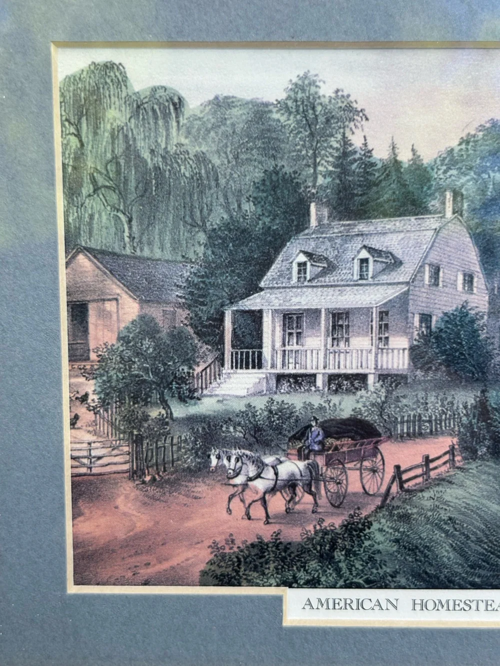 Vintage Art ‘American Homestead Summer' Framed Gallery Wall Currier & Ives 9x7